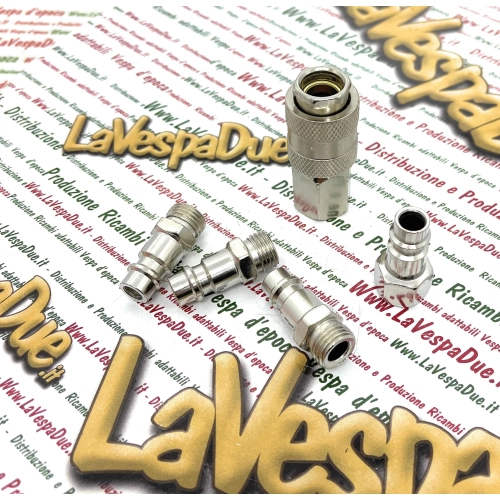 Juego de 5 acoplamientos rápidos para manguera de aire de 1/4". Acoplamientos rápidos y fáciles para compresores de aire y pistolas de aire comprimido para diversas aplicaciones VESPA APE LAMBRETTA.
