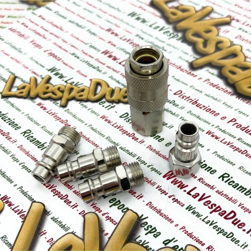 Juego de 5 acoplamientos rápidos para manguera de aire de 1/4". Acoplamientos rápidos y fáciles para compresores de aire y pistolas de aire comprimido para diversas aplicaciones VESPA APE LAMBRETTA.