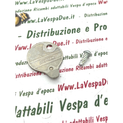 Tapa de la palanca de bloqueo NEIMAN para bloqueo de dirección VESPA 50 R V5R1T PIAGGIO CIAO TRE PORTER APE TL6T completa con pasador, base original