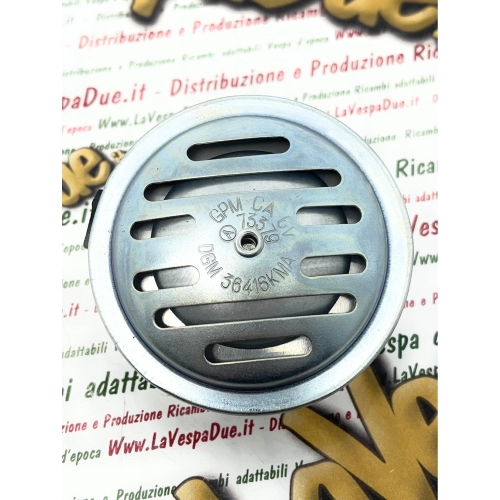 Klaxon 6 volts 15 watts à courant alternatif, diamètre 72 mm, pour cyclomoteurs et véhicules PIAGGIO CIAO sans clignotants.