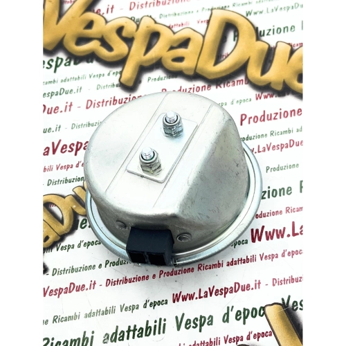 Klaxon 6 volts 15 watts à courant alternatif, diamètre 72 mm, pour cyclomoteurs et véhicules PIAGGIO CIAO sans clignotants.