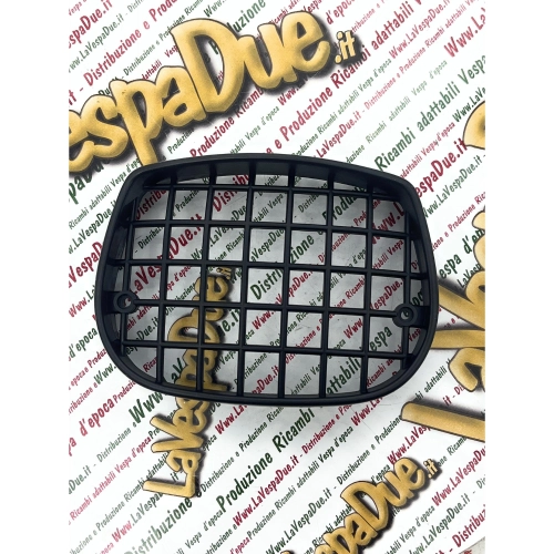 Rejilla protectora contra piedras para el faro delantero de PIAGGIO CIAO PX, color negro, fabricada en plástico resistente.