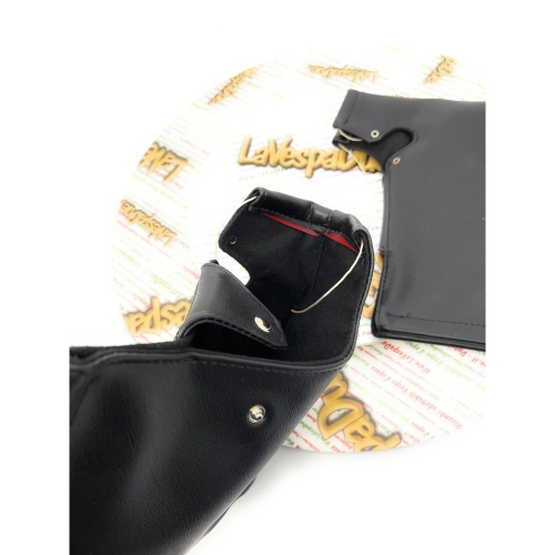 Protège-mains pour protéger les commandes du guidon des cyclomoteurs VESPA APE LAMBRETTA PIAGGIO, doublés de similicuir noir avec rembourrage intérieur.