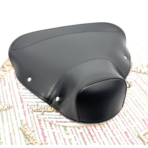 Funda de asiento negra con orificios para el asa de 24,5 cm para VESPA 125 VNA1 2T VNB1 2 3 4 5 6T 150 VB1T VBB1 2T con placa Continental Eagle.