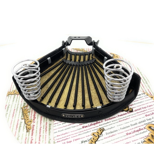 Asiento delantero completo con armazón y funda con placa A. REJNA para VESPA 98 125 de 1948 a 1950.