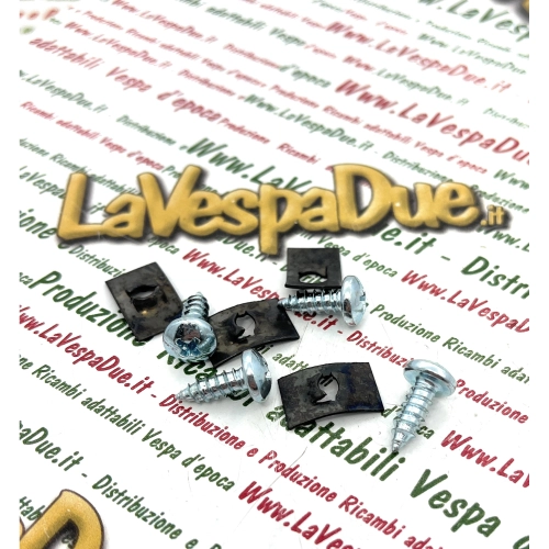 Kit de 4 vis de fixation et support de plaque d'immatriculation pour VESPA 50 80 90 125 NLR SPECIAL PX PRIMAVERA ET3 APE AE AD