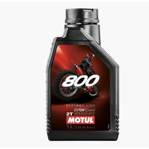Aceite de mezcla VESPA 2T MOTUL 800 FACTORY LINE OFF ROAD 2T para motores de muy alto rendimiento 100% sintético ESTER CARE