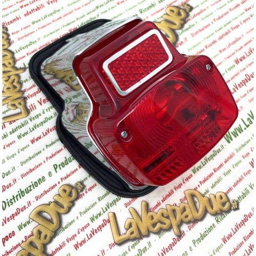 Luz trasera de aluminio completa con bombillas y junta para VESPA 50 90 125 NLR SS SUPER SPRINT PRIMAVERA ro 078641