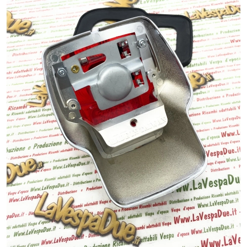 Luz trasera de aluminio completa con bombillas y junta para VESPA 50 90 125 NLR SS SUPER SPRINT PRIMAVERA ro 078641