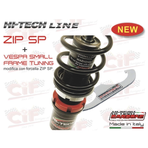 Adjustable HI-TECH front shock absorber for PIAGGIO ZIP SP with monotube fork adaptable to VESPA 50 90 125 PRIMAVERA ET3 PK