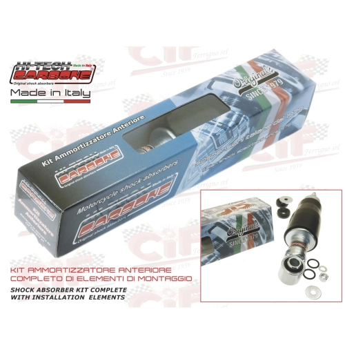 Kit d'amortisseurs avant noirs avec rondelles et joints toriques pour VESPA 125 ET3, adaptable aux VESPA 50, 90, 125, NLR, SPECIAL, PRIMAVERA ET3, ELESTART, PK, S, SUPER, SPRINT et PLURIMATIC.