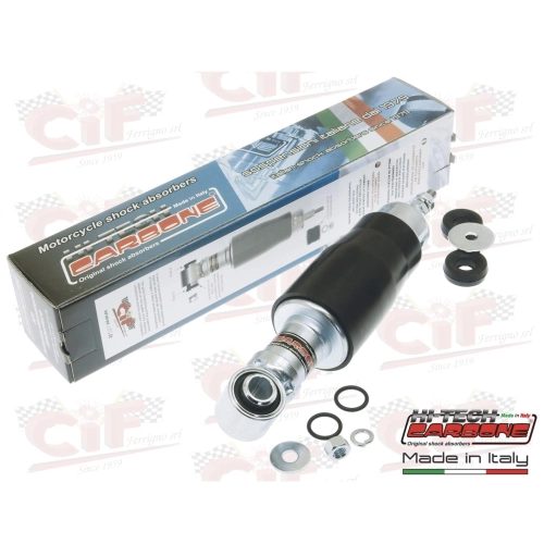 Kit d'amortisseurs avant noirs avec rondelles et joints toriques pour VESPA 125 ET3, adaptable aux VESPA 50, 90, 125, NLR, SPECIAL, PRIMAVERA ET3, ELESTART, PK, S, SUPER, SPRINT et PLURIMATIC.