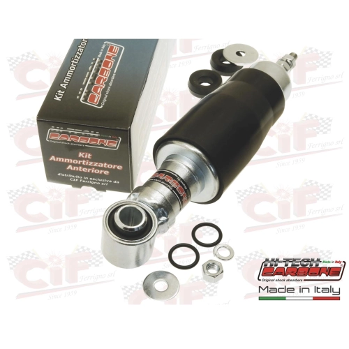 Kit d'amortisseurs avant noirs avec rondelles et joints toriques pour VESPA 125 ET3, adaptable aux VESPA 50, 90, 125, NLR, SPECIAL, PRIMAVERA ET3, ELESTART, PK, S, SUPER, SPRINT et PLURIMATIC.