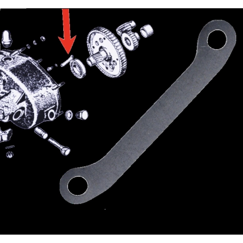 Differential-Kronenschrauben-Halteplatte für APE 125 A1T bis A15T 150 AB1 AB2 AB3 AB4 aus Metall, NOS-Ersatzteil