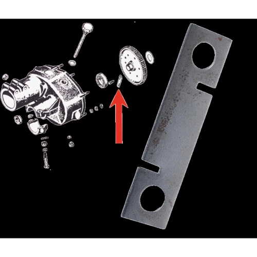 Differential-Kronenschrauben-Halteplatte für APE 150 AC PENTARO APA1T - APB1T >3619 aus Metall, NOS-Ersatzteil