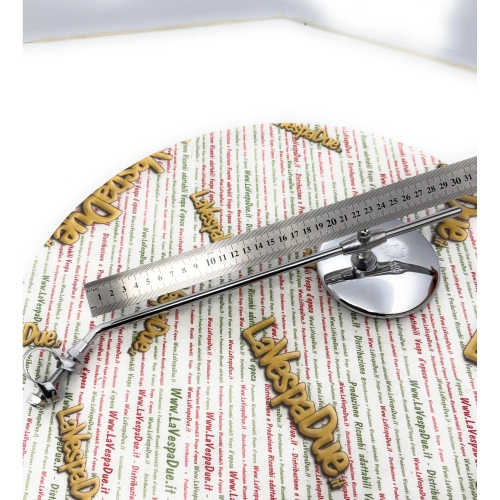 Verchromter Rückspiegel rechts oder links, Durchmesser 100 mm, mit Klemme für VESPA 125/150 mit niedrigem Straußenscheinwerfer und Lambretta 125 ABCD