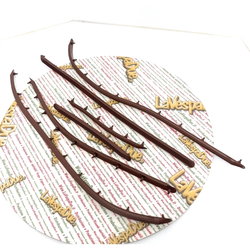 Complete set of brown rubber strips floorboard strips for VESPA 50 NR set of 6 pieces Italian product ro 610284M with 10 holes on the longest strip