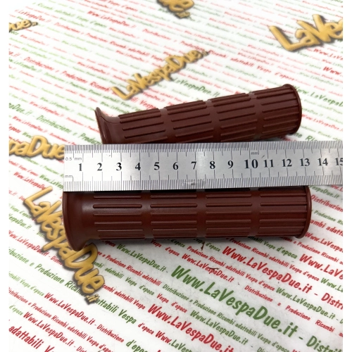 Pair of brown grips for VESPA 80 125 150 200 SPRINT TS RALLY PX PE ro 141923