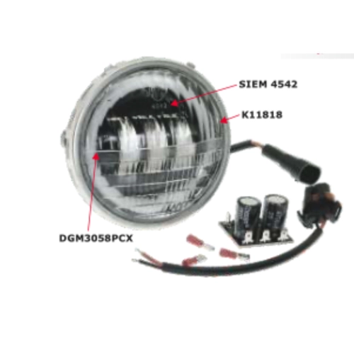 Complete SIEM LED headlight assembly for VESPA 50 NLR V5A1T original model ro 101321 070683