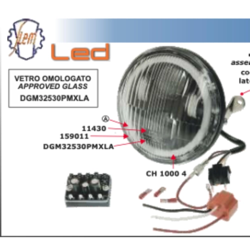 Complete SIEM LED front headlight assembly for VESPA PX 125 150 P 200 E ARCOBALENO ro 139616 1R000267 163685