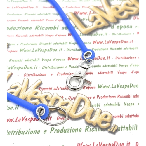 Blauer Silikon-Schlüsselanhänger mit Diebstahlschutz und Verlustschutz für Piaggio Vespa APE CIAO SI BRAVO BOXER Lambretta innocenti Blockwelle 36 cm lang