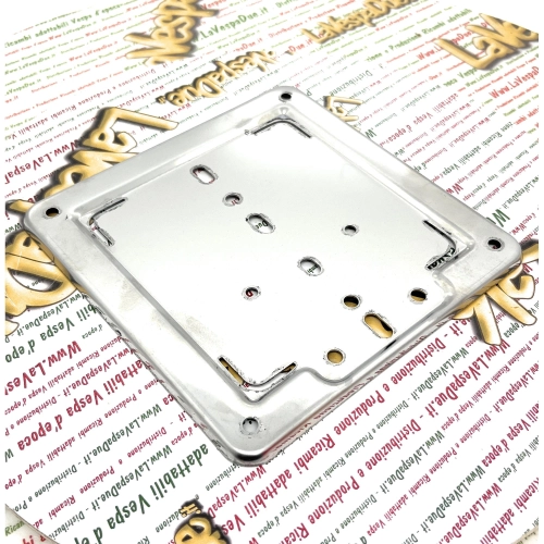 Support de plaque d'immatriculation chromé pour motos et Vespa Ape Lambretta vintage, plaques d'immatriculation anciennes 173x173 mm