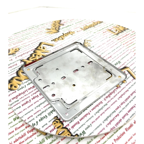 Support de plaque d'immatriculation chromé pour motos et Vespa Ape Lambretta vintage, plaques d'immatriculation anciennes 173x173 mm