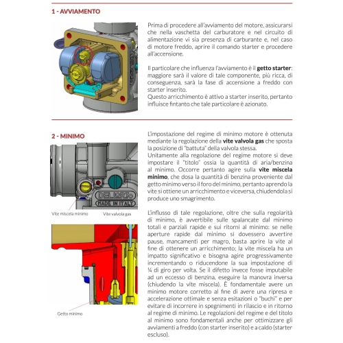 Carburador DELL'ORTO PHDG Ø 19 para VESPA para motores de 2 tiempos para diversas aplicaciones de VESPA