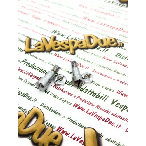 Pair of screws for VESPA 125 150 VNB6T VBB2T 216001 > in metal with chrome-plated treatment, lever fixing screws, Italian manufacture