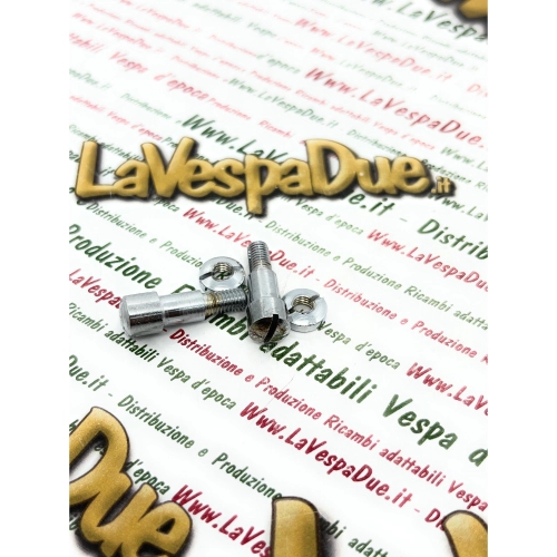 Pair of screws for VESPA 125 150 VNB6T VBB2T 216001 > in metal with chrome-plated treatment, lever fixing screws, Italian manufacture
