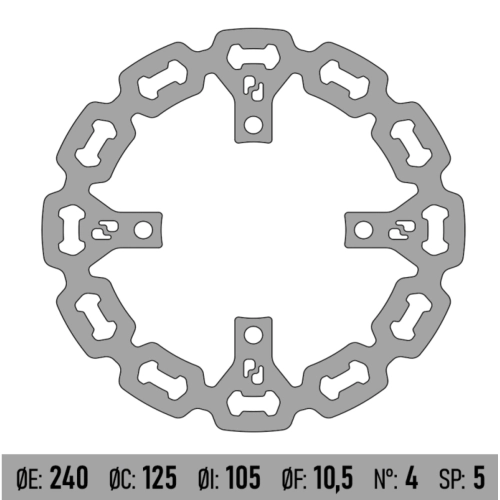 BRENTA BD126F disco de freno trasero HONDA SHi 125 150 300
