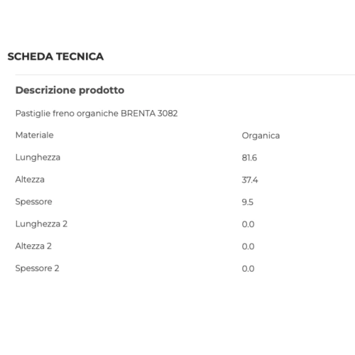 BRENTA 3082 Organic Brake Pads for Honda SH