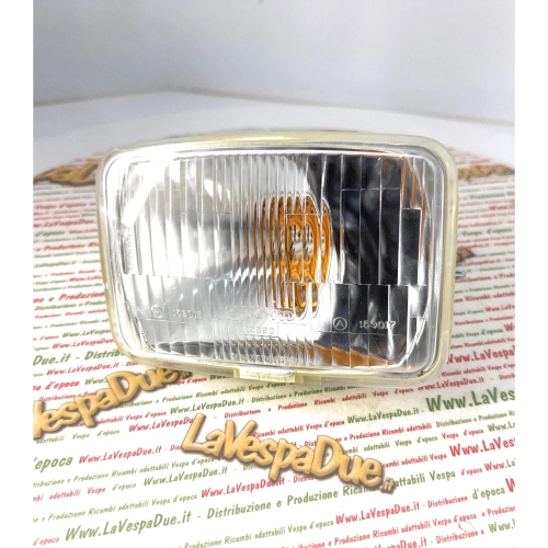 Bloc optique avant rectangulaire SIEM pour VESPA P 150 S, complet avec support d'ampoule P150S 165 x 112 mm, adaptable aux cyclomoteurs APE et PIAGGIO, réf. 176032, ancien stock
