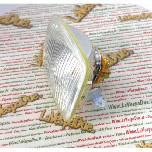 Bloc optique avant rectangulaire SIEM pour VESPA P 150 S, complet avec support d'ampoule P150S 165 x 112 mm, adaptable aux cyclomoteurs APE et PIAGGIO, réf. 176032, ancien stock