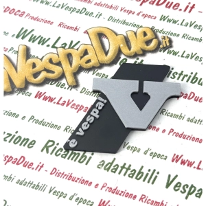 3D-gedrucktes schwarzes Topcase mit Vespa V-Kennzeichenaufschrift für VESPA 50 125 PK V