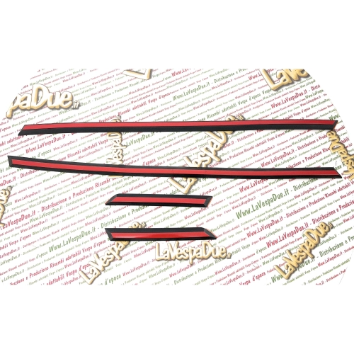 Set of 4 red trims for VESPA 50 PK XL RUSH from 1988 to 1989 V5X4T rubber moldings ro 248176 248177 248179 248180 for front mudguard and rear door