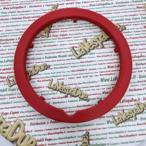 3D-gedruckter roter Radmuttern-Abdeckring für VESPA 50 125 PK XL HP S FL AUTOMATICA PLURIMATIC RUSH N FL2 CARBON EFFECT – hervorragende Qualität und Widerstandsfähigkeit