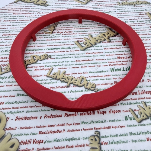 3D-gedruckter roter Radmuttern-Abdeckring für VESPA 50 125 PK XL HP S FL AUTOMATICA PLURIMATIC RUSH N FL2 CARBON EFFECT – hervorragende Qualität und Widerstandsfähigkeit