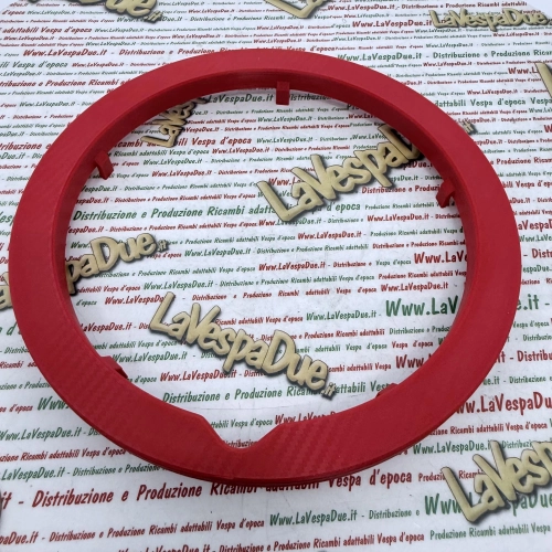 3D-gedruckter roter Radmuttern-Abdeckring für VESPA 50 125 PK XL HP S FL AUTOMATICA PLURIMATIC RUSH N FL2 CARBON EFFECT – hervorragende Qualität und Widerstandsfähigkeit