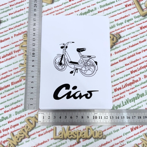 Porte-documents blanc vintage pour cyclomoteurs Piaggio CIAO SI BRAVO BOXER SUPER PORTER GRILLO BOSS TRE