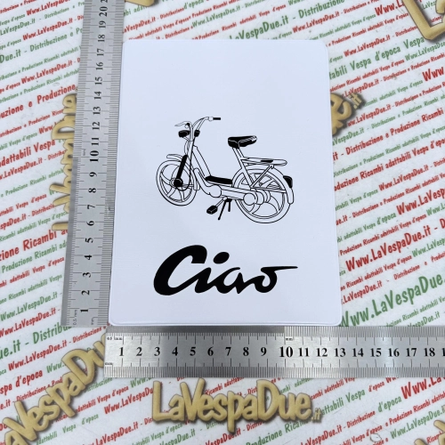 Porte-documents blanc vintage pour cyclomoteurs Piaggio CIAO SI BRAVO BOXER SUPER PORTER GRILLO BOSS TRE