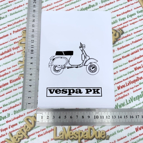 Porte-documents BLANC vintage pour VESPA 50 125 PK S XL RUSH N FL FL2 HP AUTOMATICA PLURIMATIC