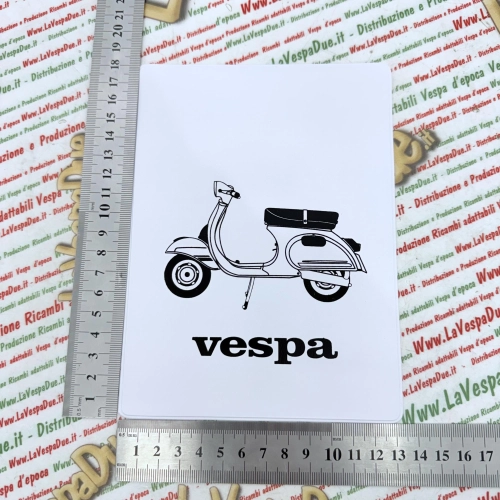 Vintage weiße Dokumententasche für VESPA 125 ET3 PRIMAVERA, ideal für GT, GTR, SPRINT, VELOCE, TS, RALLY, GS, SS, GL und NLR.