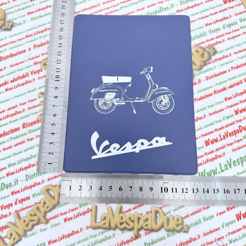 Vintage blaue Dokumentenmappe für VESPA 125 150 160 180 200 GT GTR SPRINT VELOCE TS RALLY GS SS GL