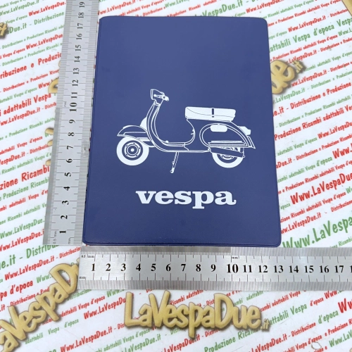 Vintage blaue Dokumententasche für VESPA 125 ET3 PRIMAVERA, ideal für GT, GTR, SPRINT, VELOCE, TS, RALLY, GS, SS, GL und NLR.