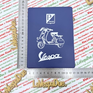 Vintage blauer Dokumentenhalter für Vespa 98 125 150 V1T V15T V30T V33T V98T VU1T U VM VN VL VB1T VNB VBB VBA VNA Abblendlicht Straußenleder 60er Jahre