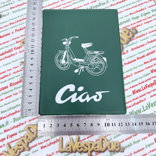 Porte-documents vert vintage pour cyclomoteurs Piaggio CIAO SI BRAVO BOXER SUPER PORTER GRILLO BOSS TRE