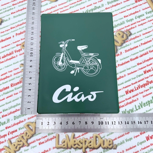 Porte-documents vert vintage pour cyclomoteurs Piaggio CIAO SI BRAVO BOXER SUPER PORTER GRILLO BOSS TRE