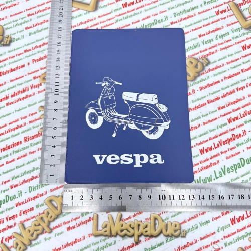 Tasca Porta documenti vintage BLU per VESPA PX PE 80 125 150 200 P E ARCOBALENO T5 MY MILLENNIUM freno a disco portadocumenti