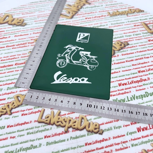Vintage GRÜNE Dokumentenhülle für VESPA 98 125 150 V1T V15T V30T V33T V98T VU1T U VM VN VL VB1T VNB VBB VBA VNA Abblendlicht Straußenleder Dokumentenhülle aus den 60er Jahren